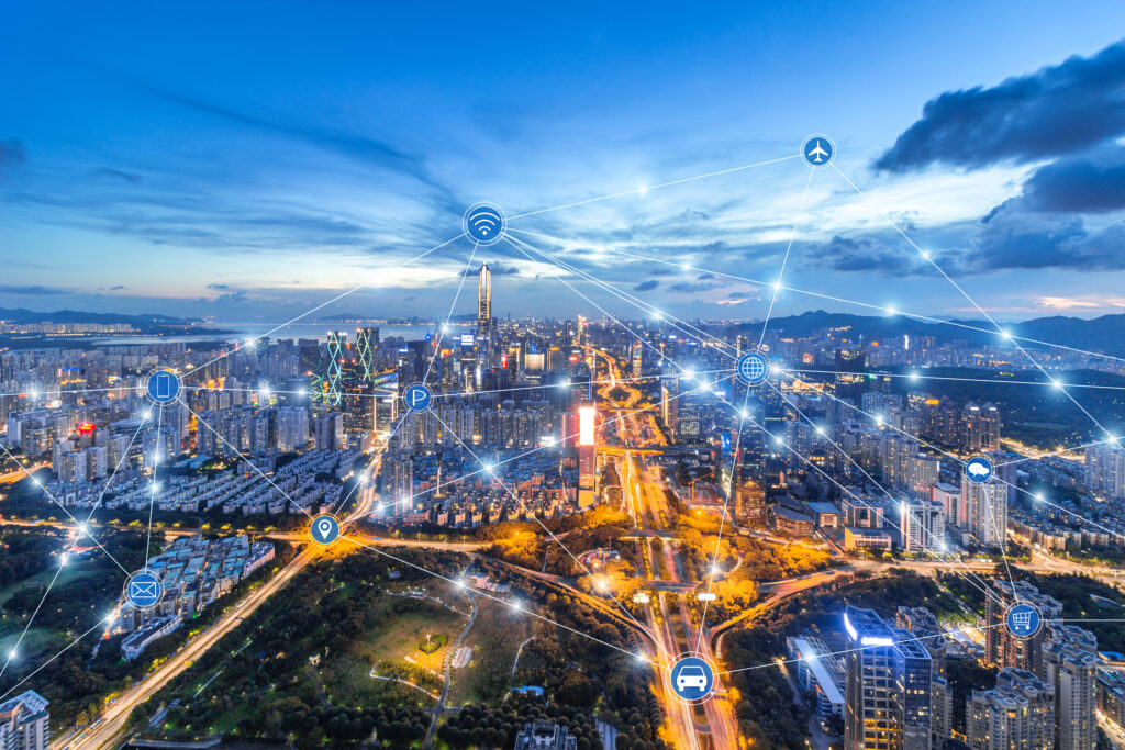 digital city with traffic